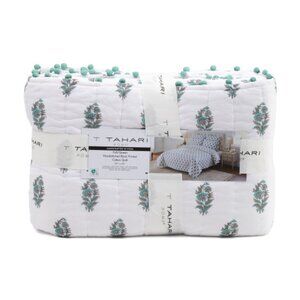 Tahari HANDCRAFTED IN INDIA Cotton Hand Stitched Block Print Quilt